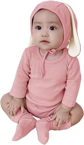 AGQT حديثي الولادة طفل أرنب زي 1STER EASTER 3PCS الأكمام الطويلة رومبير الأطفال الأولاد الهالوين حجم 0-6 أشهر in Kuwait