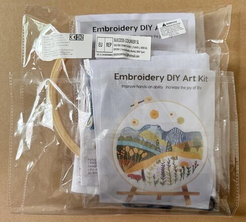 51buyoutgo 3 Pack Flower Grass Embroidery Starter Kit, Beginning Easy Funny at Home Hand Embroidery Patterns Kits Set for Beginners Adults, Stamped Counted Cross Stitch Crossstitch, DIY Needlepoint in Saudi Arabia