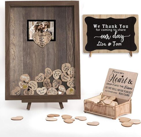 Y&K Homish Wedding Guest Book Alternative Rustic wedding decorations for reception wedding signs Antique White in Kuwait