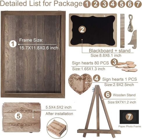 Y&K Homish Wedding Guest Book Alternative Rustic wedding decorations for reception wedding signs Antique White in Kuwait