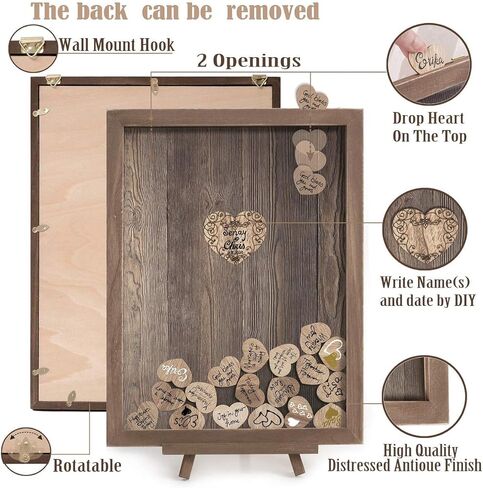 Y&K Homish Wedding Guest Book Alternative Rustic wedding decorations for reception wedding signs Antique White in Kuwait