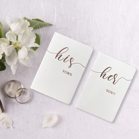 HANVOWS Vow Books His and Hers,Wedding Vow Books with Silver Foil Lettering,5.9"x3.9" Black and White Book Bride and Groom Booklet Notebook for Wedding Ceremony,Engagement Wedding Essentials Gift in Saudi Arabia