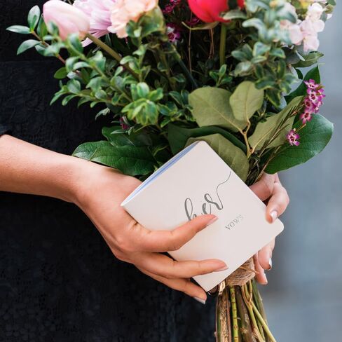 HANVOWS Vow Books His and Hers,Wedding Vow Books with Silver Foil Lettering,5.9"x3.9" Black and White Book Bride and Groom Booklet Notebook for Wedding Ceremony,Engagement Wedding Essentials Gift in Saudi Arabia