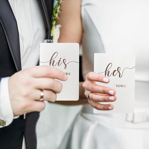 HANVOWS Vow Books His and Hers,Wedding Vow Books with Silver Foil Lettering,5.9"x3.9" Black and White Book Bride and Groom Booklet Notebook for Wedding Ceremony,Engagement Wedding Essentials Gift in Saudi Arabia