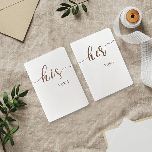 HANVOWS Vow Books His and Hers,Wedding Vow Books with Silver Foil Lettering,5.9"x3.9" Black and White Book Bride and Groom Booklet Notebook for Wedding Ceremony,Engagement Wedding Essentials Gift in Saudi Arabia