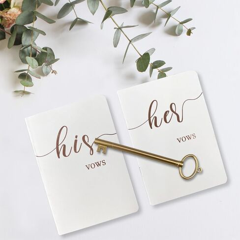 HANVOWS Vow Books His and Hers,Wedding Vow Books with Silver Foil Lettering,5.9"x3.9" Black and White Book Bride and Groom Booklet Notebook for Wedding Ceremony,Engagement Wedding Essentials Gift in Saudi Arabia