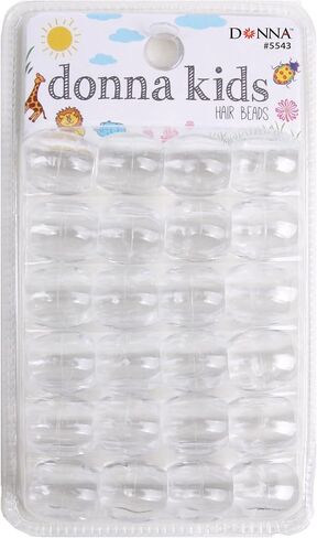 DONNA Jumbo Plastic Hair Beads, DIY Braiding Beads for Kids Hair Braids, 1PC Quick Beaders, Small Pack Size, 1PC White/Clear Color in Kuwait