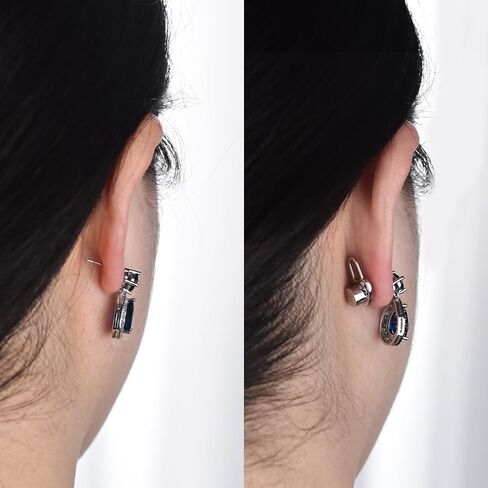 Earring Backs for Droopy Ears, 4PCS Studry Heart Locking Earring Lifter Backs for Heavy Earring Large Earring Backings Replacements for Studs Support Back for Stertched Earlobe,White Gold in Kuwait