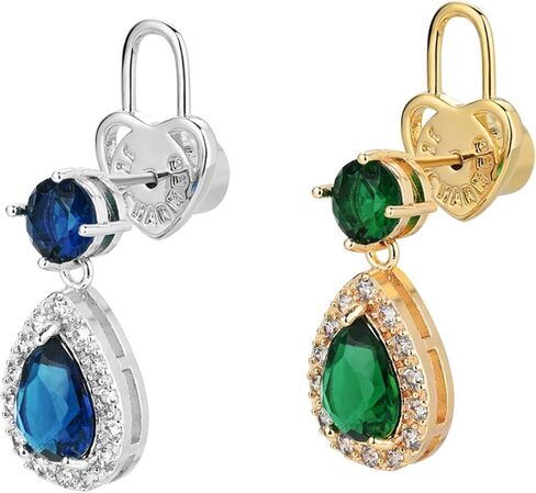 Earring Backs for Droopy Ears, 4PCS Studry Heart Locking Earring Lifter Backs for Heavy Earring Large Earring Backings Replacements for Studs Support Back for Stertched Earlobe,White Gold in Kuwait