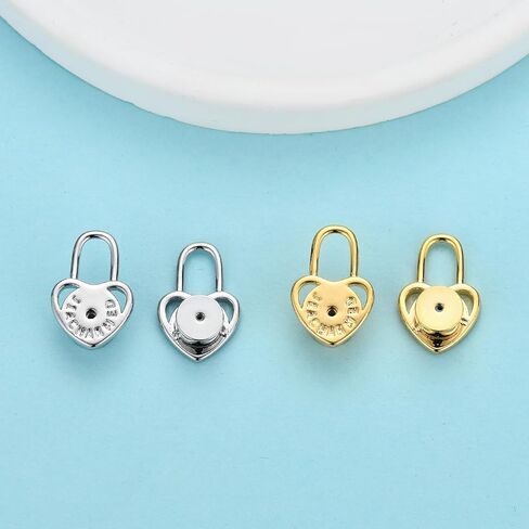 Earring Backs for Droopy Ears, 4PCS Studry Heart Locking Earring Lifter Backs for Heavy Earring Large Earring Backings Replacements for Studs Support Back for Stertched Earlobe,White Gold in Kuwait