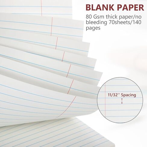 6 Pack 8.5 x 11'' Top Bound Office Steno Book Wide Ruled Double Sided Spiral Notebooks Reliable White Paper 70 Sheets/Pad Pastel Colors Covers for Writing School Notes (Vintage Color) in Saudi Arabia
