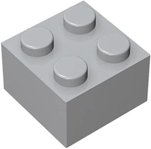 Classic Building Bricks 2 x 2 100 Piece, Creative Play Set - 100% Compatible with and All Major Brick Brands 3003(Colour:Light Gray) in Kuwait