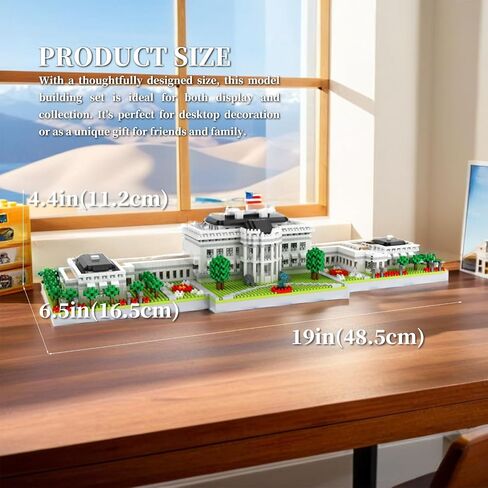 White House Architecture Model Micro Mini Building Block Sets for Adults,Famous Landmark Series Kit Toy Gift for Kids 3000+ Pieces in Saudi Arabia