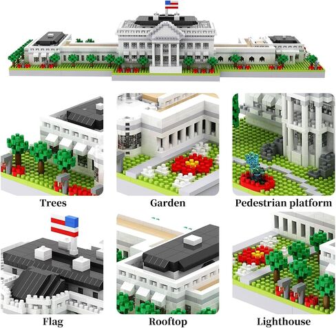 White House Architecture Model Micro Mini Building Block Sets for Adults,Famous Landmark Series Kit Toy Gift for Kids 3000+ Pieces in Saudi Arabia