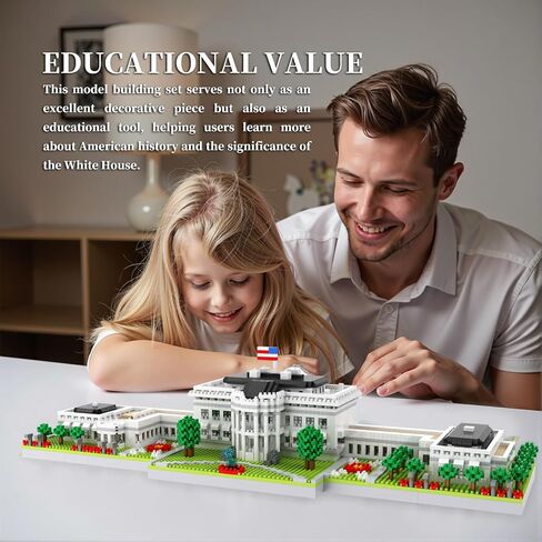 White House Architecture Model Micro Mini Building Block Sets for Adults,Famous Landmark Series Kit Toy Gift for Kids 3000+ Pieces in Saudi Arabia