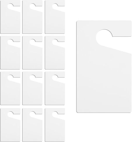 12 Pcs Blank White Parking Permit Hang Tag, 3 x 5 Inches Plastic Parking Placards PVC Hang Tag, Recyclable Weatherproof Rearview Mirror Hanging Pass for Car Rear View Mirror, Enterprises Office in Kuwait