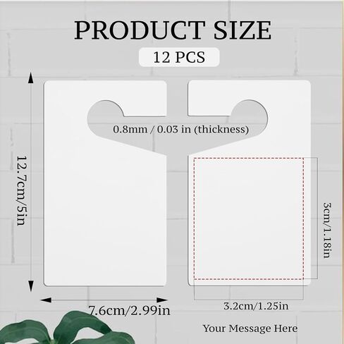 12 Pcs Blank White Parking Permit Hang Tag, 3 x 5 Inches Plastic Parking Placards PVC Hang Tag, Recyclable Weatherproof Rearview Mirror Hanging Pass for Car Rear View Mirror, Enterprises Office in Kuwait
