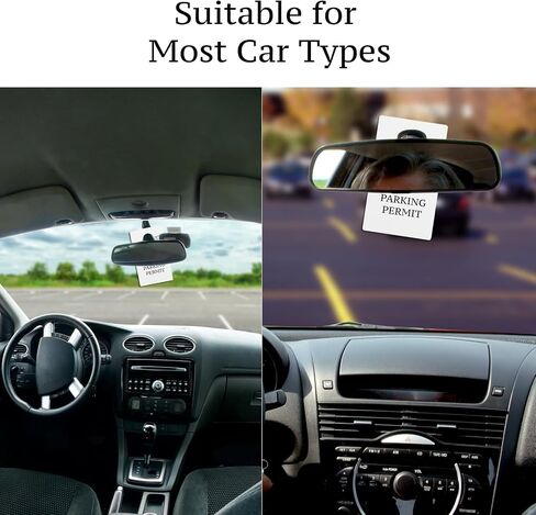 12 Pcs Blank White Parking Permit Hang Tag, 3 x 5 Inches Plastic Parking Placards PVC Hang Tag, Recyclable Weatherproof Rearview Mirror Hanging Pass for Car Rear View Mirror, Enterprises Office in Kuwait