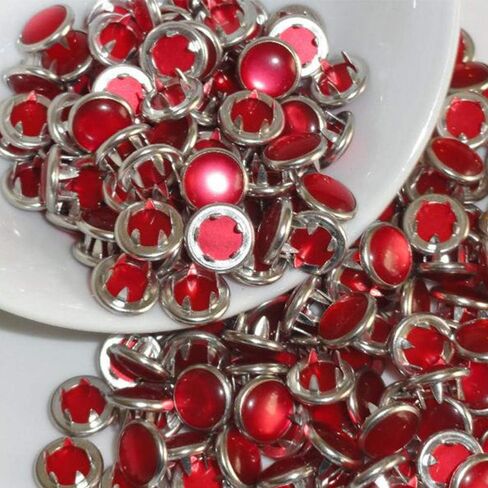 HeKimLee 50 Sets Snap Fastener Kit, 16L/10mm Classic Pearl Prong Ring Snaps for Western Shirt Clothes Popper Studs with Clear Storage Box (5 Color x 10 Sets), 5 Style, HKL-0010 in Saudi Arabia