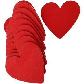 SEWACC 20pcs Dining Table Decor Natural Wood Slices Wooden Tags Wedding Table Decor Wedding Party Ornament Heart Wooden Cutouts Heart Decorate Wood Crafts Decorations Wooden Red