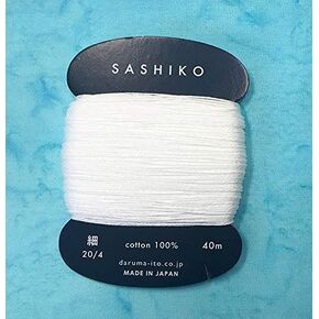 Daruma Sashiko Thread - Japanese Embroidery & Quilting - Thin Weight - 40m (White # 201)