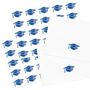 Whaline 500Pcs Graduation Cap Stickers Gold Foil Envelope Seal Stickers Grad Hat Self-Adhesive Label Decals for Greeting Cards Diploma Certificate Envelope Sealing School College Supplies