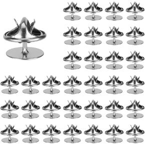 50 Pcs Pin Backs Replacement, Pin Backs Locking Pin Silver Butterfly Tie Tacks with Blank Pins for Craft Making Lapel Pins Jewelry Making