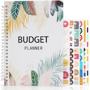 EHWINE Monthly Budget Planner - Expense Tracker Notebook, 12 Month Budget Book, Undated Bill Tracker & Finance Planner to Manage Your Money, with Stickers and Inner Pocket, A5 Size