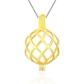 Twisted Ball Cage Pendants for Pearl Jewelry Making Gold Plated, Design Pearl Cage Pendants for Women