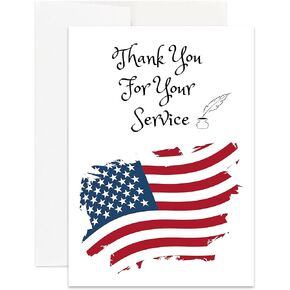 Simply Uncaged Christian Gifts Military Appreciation Card 5x7Inch for Service, Veteran, Military, Navy, Army Appreciation Card, Service Appreciation Card (Single Card)