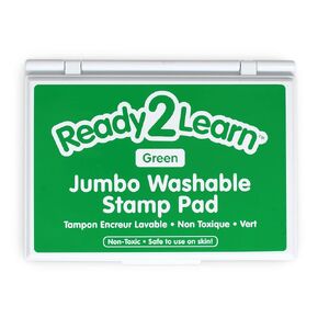 READY 2 LEARN Jumbo Washable Stamp Pad - Green - 6.2"L x 4.1"W - Non-Toxic - Fade Resistant - Ideal Size for Baby Handprints and Footprints