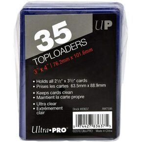 Ultra Pro Toploaders Card Protectors Ultra Clear 35-Count 3" x 4" Size for 2.5" x 3.5" Cards
