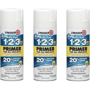 Zinsser 272479-6PK Bulls Eye 1-2-3 Plus Spray Primer, 13 oz, White, 6 Pack