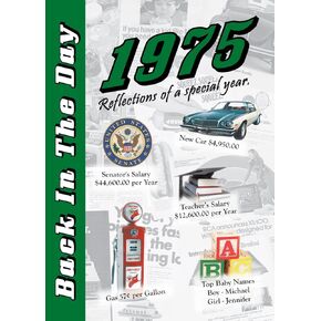 1975 Back In The Day - 24-page Greeting Card / Booklet with Envelope (5 x 7 Size) – Great for Birthdays, Anniversaries, Reunions, Graduations, Client & Corporate Gifts