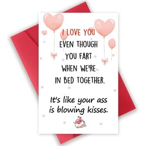 Ojsensai لطيف Otter Valentines Day Card للزوج زوجة ، والذكرى السنوية هدايا عيد ميلاد صديق صديقها ، أنا أحبك بطاقة