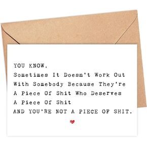 Emily Gift Funny و Sarcastic Divorce Card - أنت تعرف - في بعض الأحيان لا تنجح .. قطعة من القرف وأنت لست قطعة من القرف.