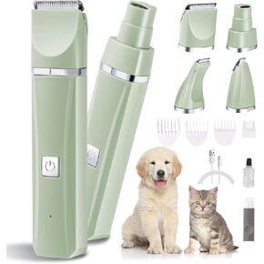 Dog Cat Hair Clippers Grooming Kit with Nail Grinder,4-in-1 Electric pet Clippers for Dogs,Low Noise USB Rechargeable Cordless for Dogs Cat,for Cats and Other Pets