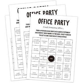 30 Pack Minimalist Office Party Find Someone Who Game, Work Party Game, Team Meeting Game, Office Activities, Work Happy Hours Game for Coworkers - TM02