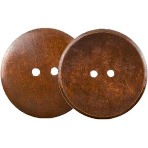 30 Pcs Classic Wooden Buttons, 1.5 inch Diameter - Brown,Convex,2 Holes,for Sewing Projects