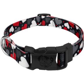 Country Brook Petz - Deluxe Rainbow Hearts Dog Collar - Made in The U.S.A. - Affection Collection Featuring Designs You'll Adore (1 Inch, Medium)