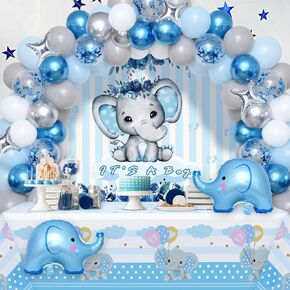 Winrayk Elephant Baby Shower Decorations for Girl Pink Elephant Balloon Garland Arch Kit It's a Girl Backdrop Tablecloth Star Elephant Foil Balloon, Toddler Birthday Party Girl Baby Shower Decorations