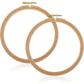 2 Pack 6 Inch Wood Embroidery Hoop, Cross Stitch Hoops Ring, Cross Stitch Supplies Beech Wooden Embroidery Frames for Art Craft Sewing, DIY Decoration