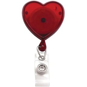 Specialist ID Heart Shaped Retractable Badge Reel with Rotating Swivel Spring Clip - Cute Heavy Duty Name Tag Reels for Nurses, Pediatrics, Teachers, EKG and More (White)