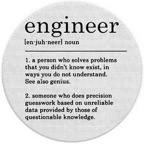 Engineer Definition Minimalist Mouse Pad 7.9x7.9 Inch,Non-Slip Rubber Base Mousepads for Dorm Office Home Desk Decor,Best Funny Engineer Gift