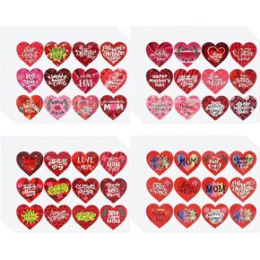 Mothers Day Stickers 192 Pcs Heart Stickers 16 Sheets Happy Mothers Day Sticker Mom Sticker Mothers Day Decorations for Gift Wrap Cards Lables Envelopes Gift Bags Craft Wedding Party Favor