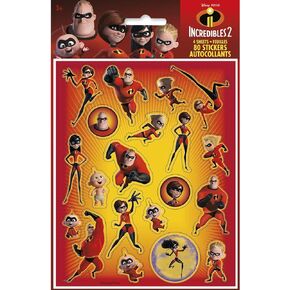 Disney The Incredibles 2 Sticker Sheets | Assorted Designs | 4 Pcs
