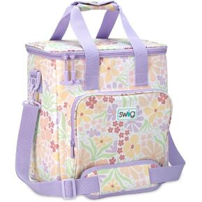 حقيبة تبريد ثلاثية معزولة بسحاب من Swig Life، حقيبة تبريد كبيرة للسفر تحمل 16-24 علبة، أو 6 زجاجات نبيذ، أو حقيبة بقالة معزولة، أو حقيبة توصيل الطعام، أو مبرد الشاطئ in Kuwait