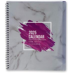 RE-FOCUS THE CREATIVE OFFICE 2025 Calendar Planner 13 month with To-Do Lists for Tasks, Notes or Appointments. Sturdy Planner for At-A-Glance View of Daily Schedule & Weekly Agenda (White)