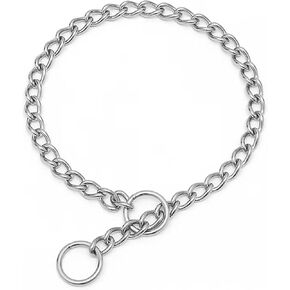 Dog Choker Collar Choke Collar for Dogs 304 Stainless Steel (21.7 in, 3.0 mm, Silver)