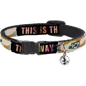 Buckle-Down Star Wars Cat Collar, Breakaway Collar with Bell, Star Wars The Child Chibi Pod Pose This is The Way, 8.5 to 12 Inches 0.5 Inch Wide